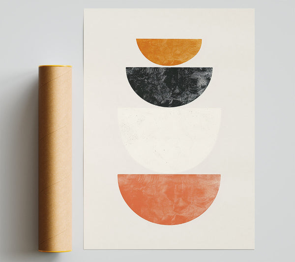 Coral Half Circles Print