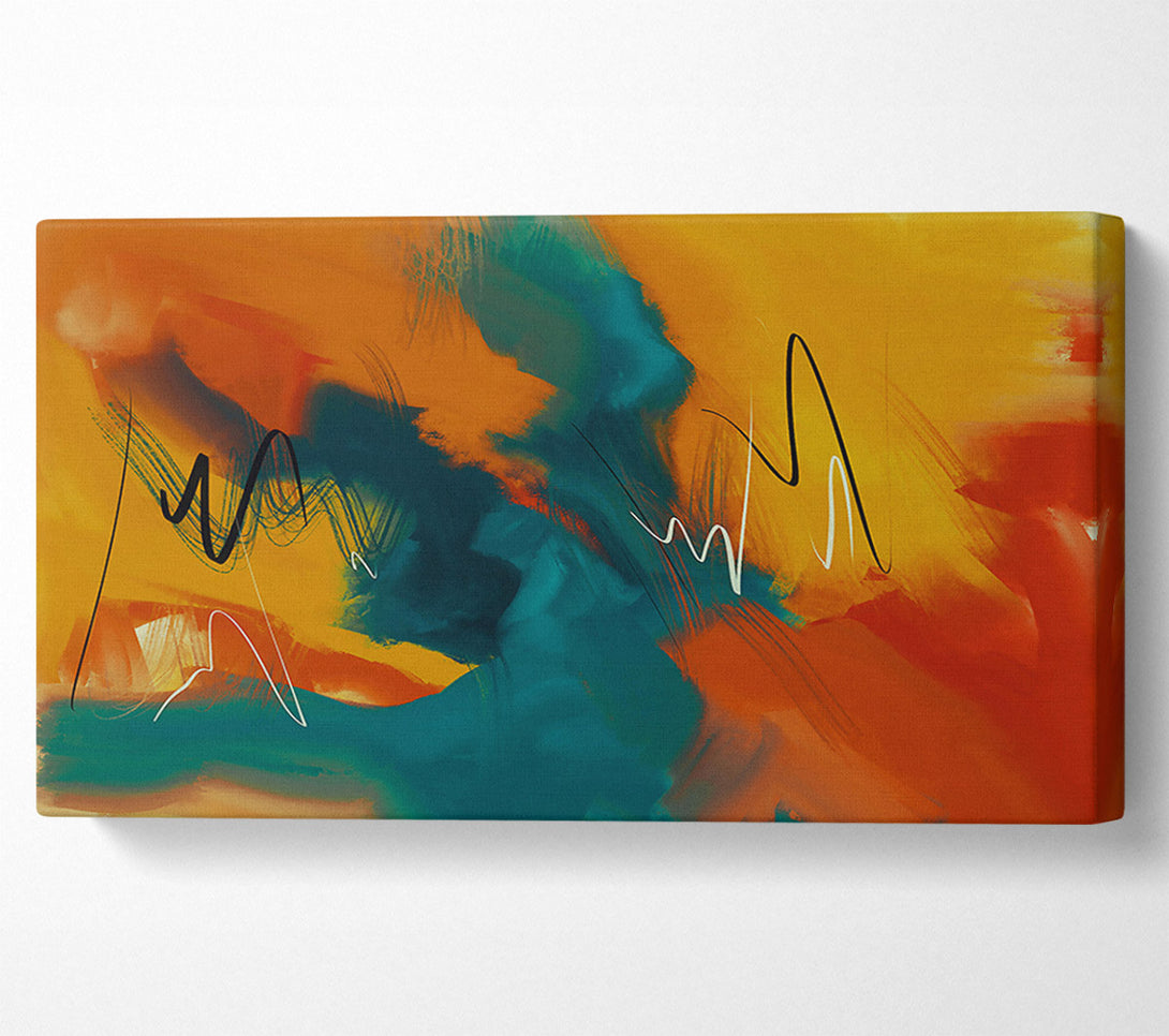  A Canvas Print of Orange And Teal Flow Canvas Wall Art