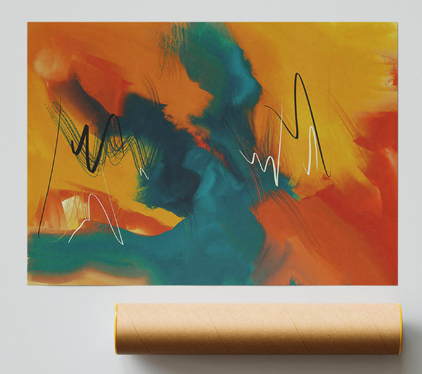 Orange And Teal Flow Poster