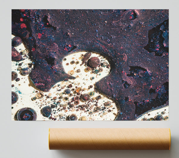 Indigo Cosmic Drips Print