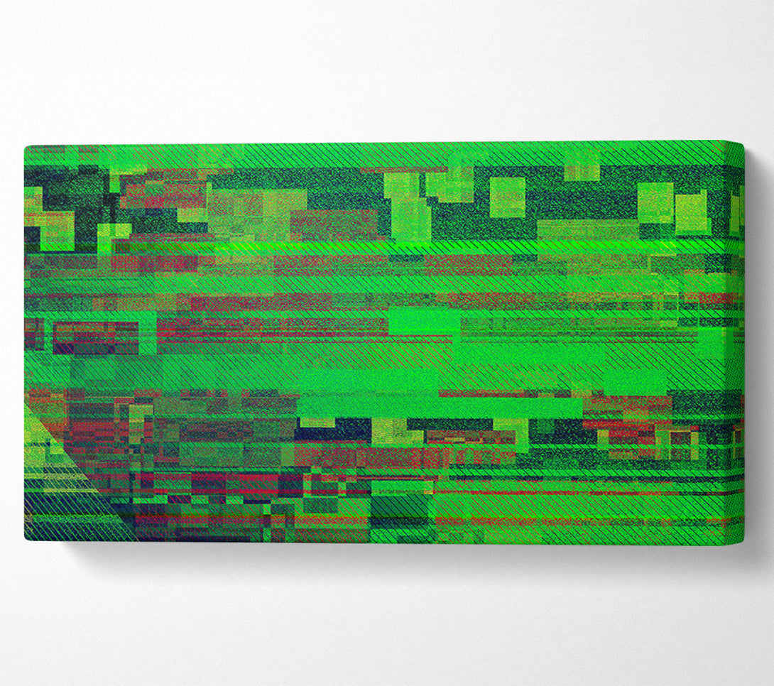  A Canvas Print of Emerald Glitch Symphony Canvas Art