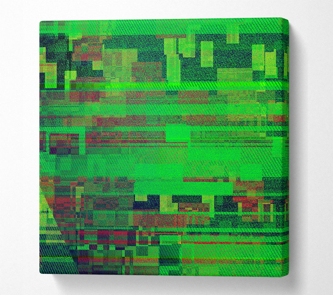  A Canvas Print of Emerald Glitch Symphony Canvas Art