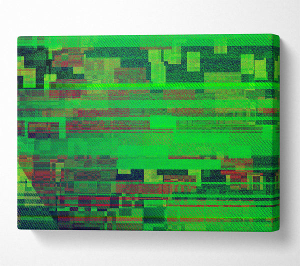  A Canvas Print of Emerald Glitch Symphony Canvas Art