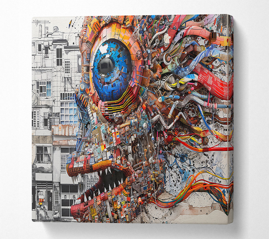 A Canvas Print of Orange Cyber Eye Canvas Art