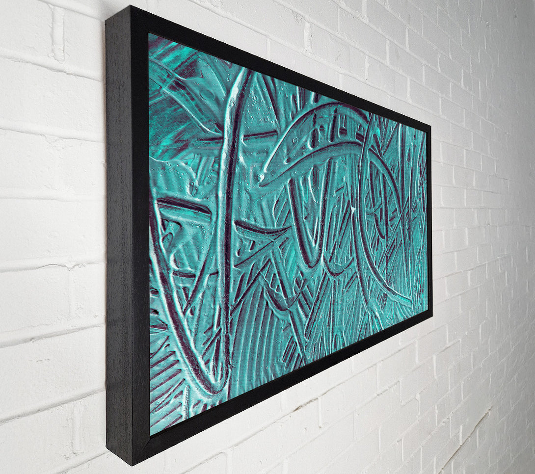  A Canvas Print of Teal Abstract Texture Canvas Art