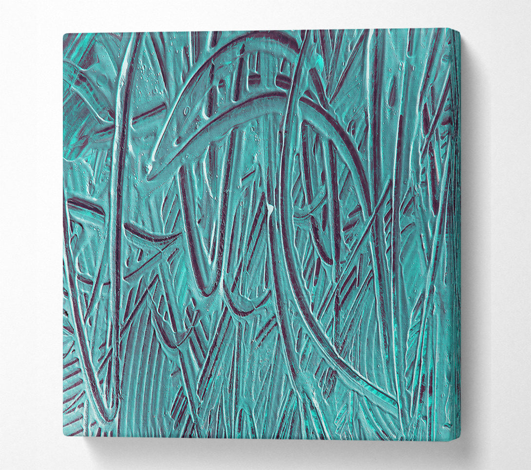  A Canvas Print of Teal Abstract Texture Canvas Art