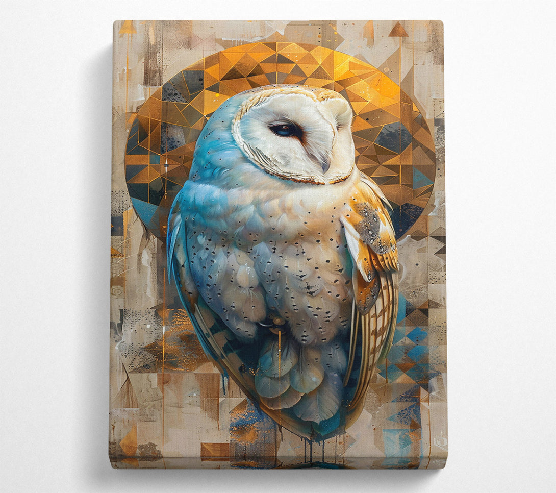  A Canvas Print of Azure Owl'S Gaze Canvas Wall Art