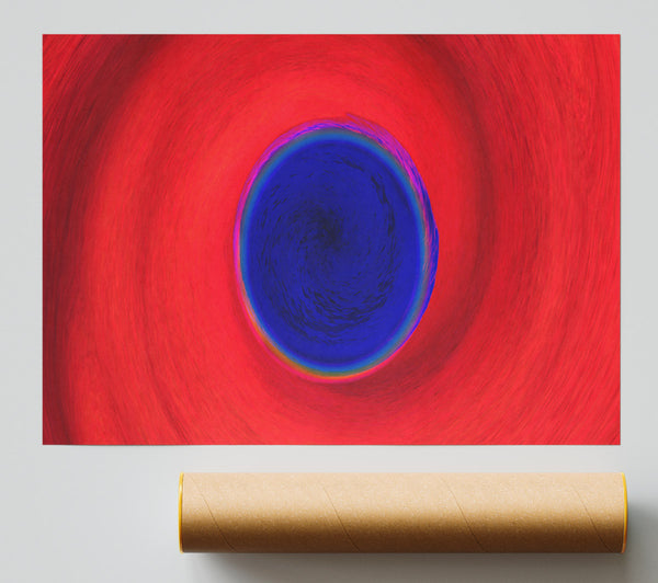 Crimson Blue Vortex Poster