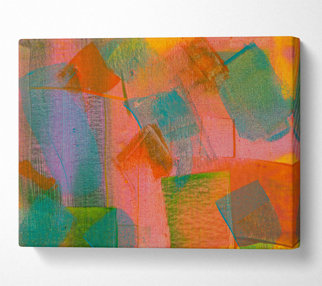  A Canvas Print of Orange Abstract Shapes Canvas Wall Art