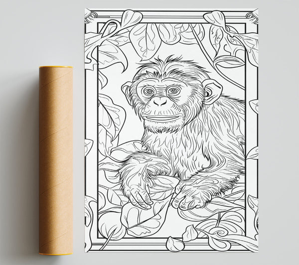 Green Jungle Chimp Poster