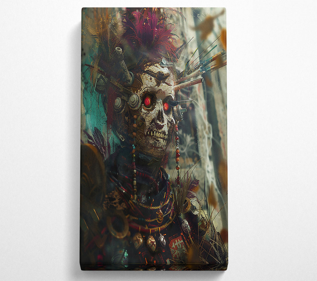  A Canvas Print of Crimson Cyber Skull Canvas Art