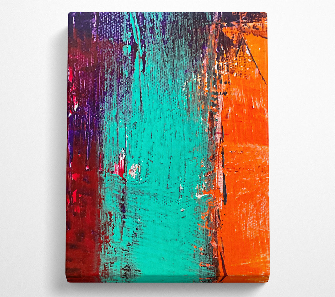  A Canvas Print of Teal And Orange Abstract Canvas Art