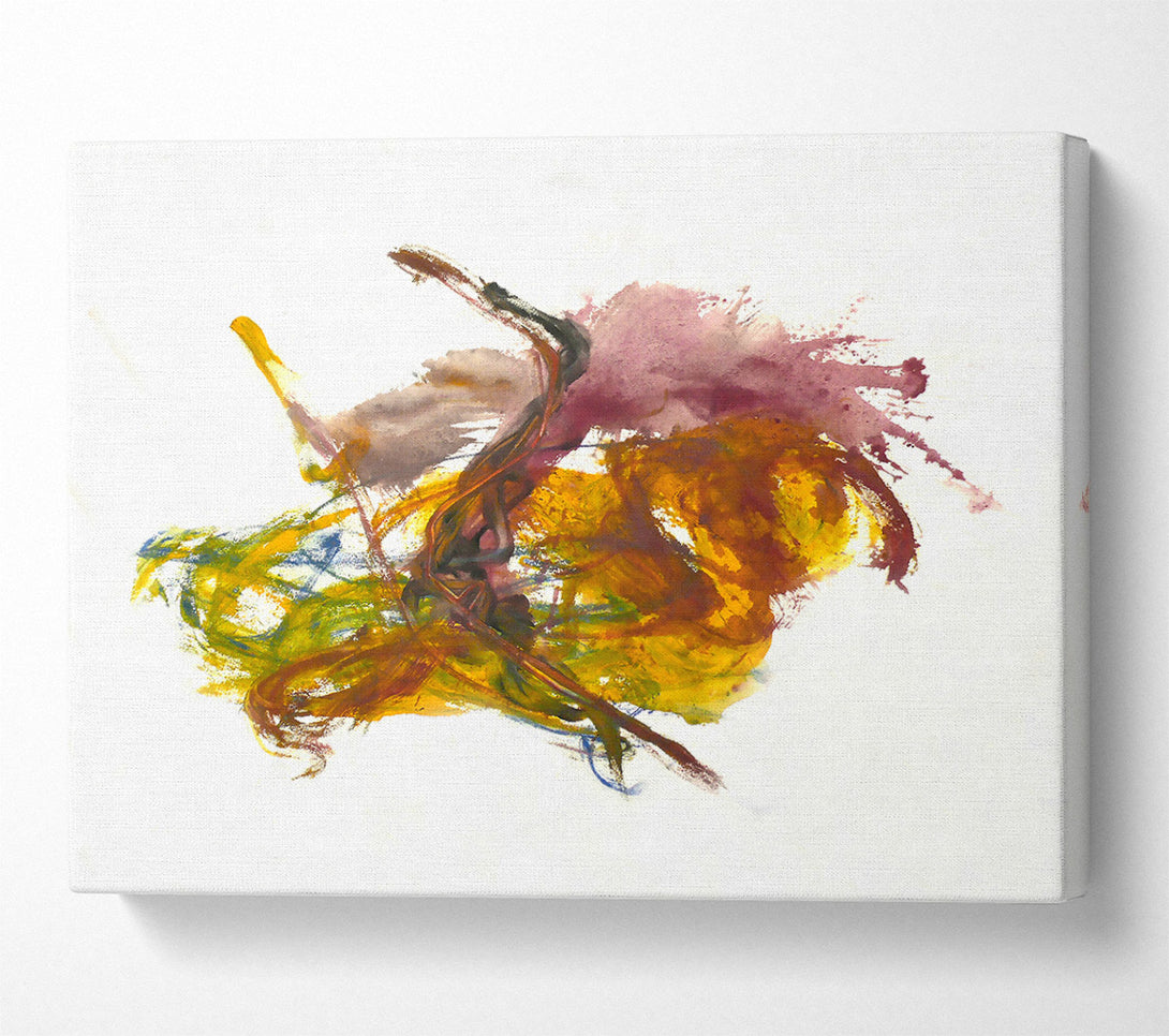  A Canvas Print of Golden Abstract Expressionism Canvas Print