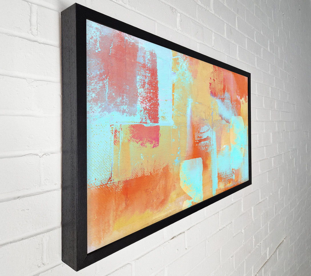  A Canvas Print of Aqua Orange Abstract Canvas Print