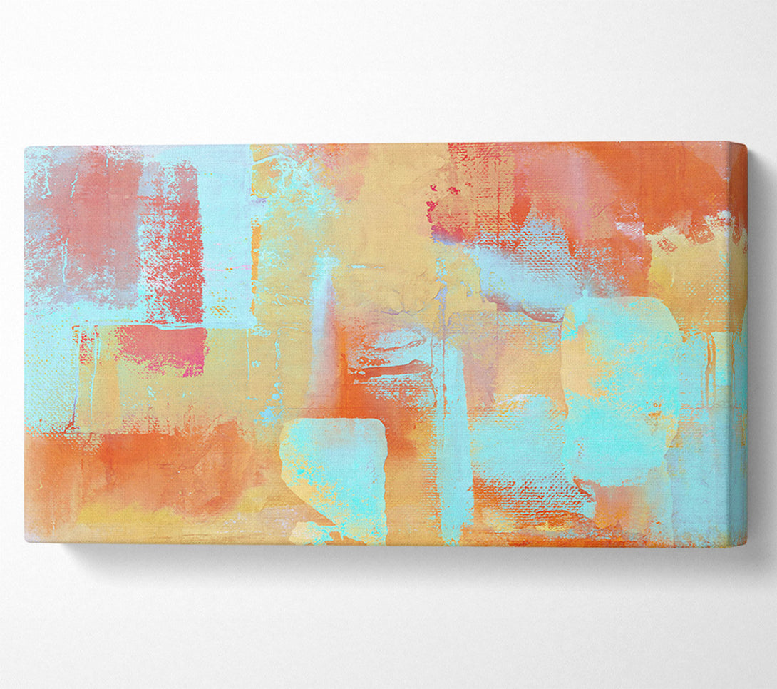  A Canvas Print of Aqua Orange Abstract Canvas Print