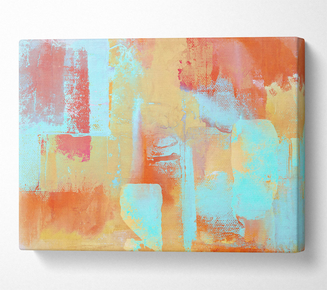  A Canvas Print of Aqua Orange Abstract Canvas Print