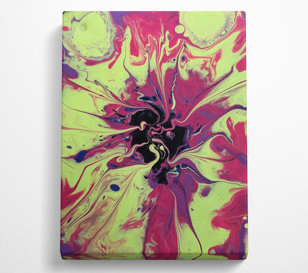 Lime Green Swirl Canvas Wall Art