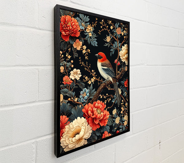 Crimson Bloom & Bird