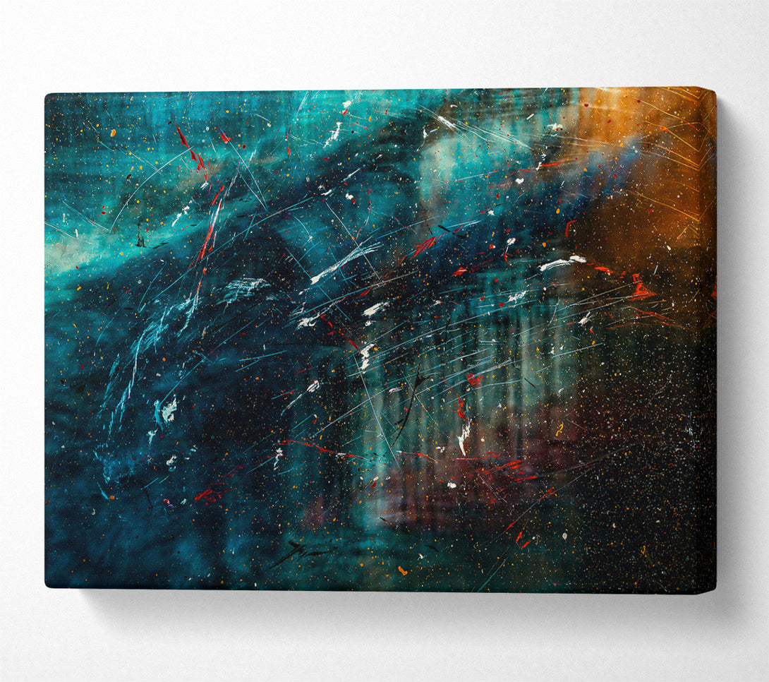  A Canvas Print of Teal Cosmic Dance Canvas Wall Art
