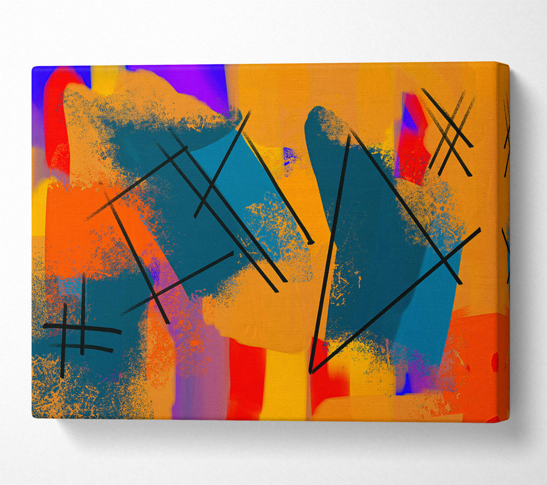  A Canvas Print of Orange Abstract Lines Canvas Print