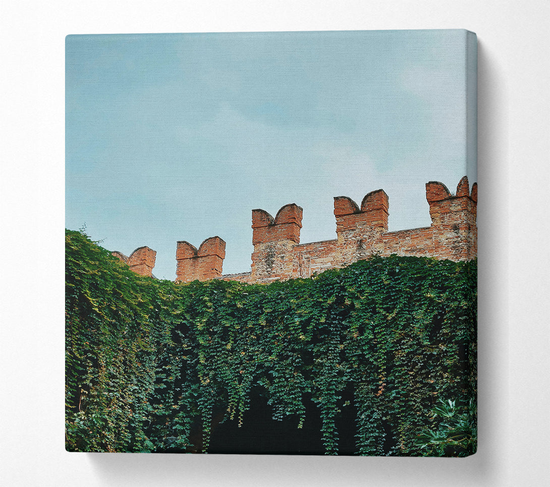  A Canvas Print of Emerald Brick Wall Canvas Print
