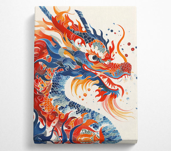  A Canvas Print of Crimson Dragon'S Fury Canvas Wall Art