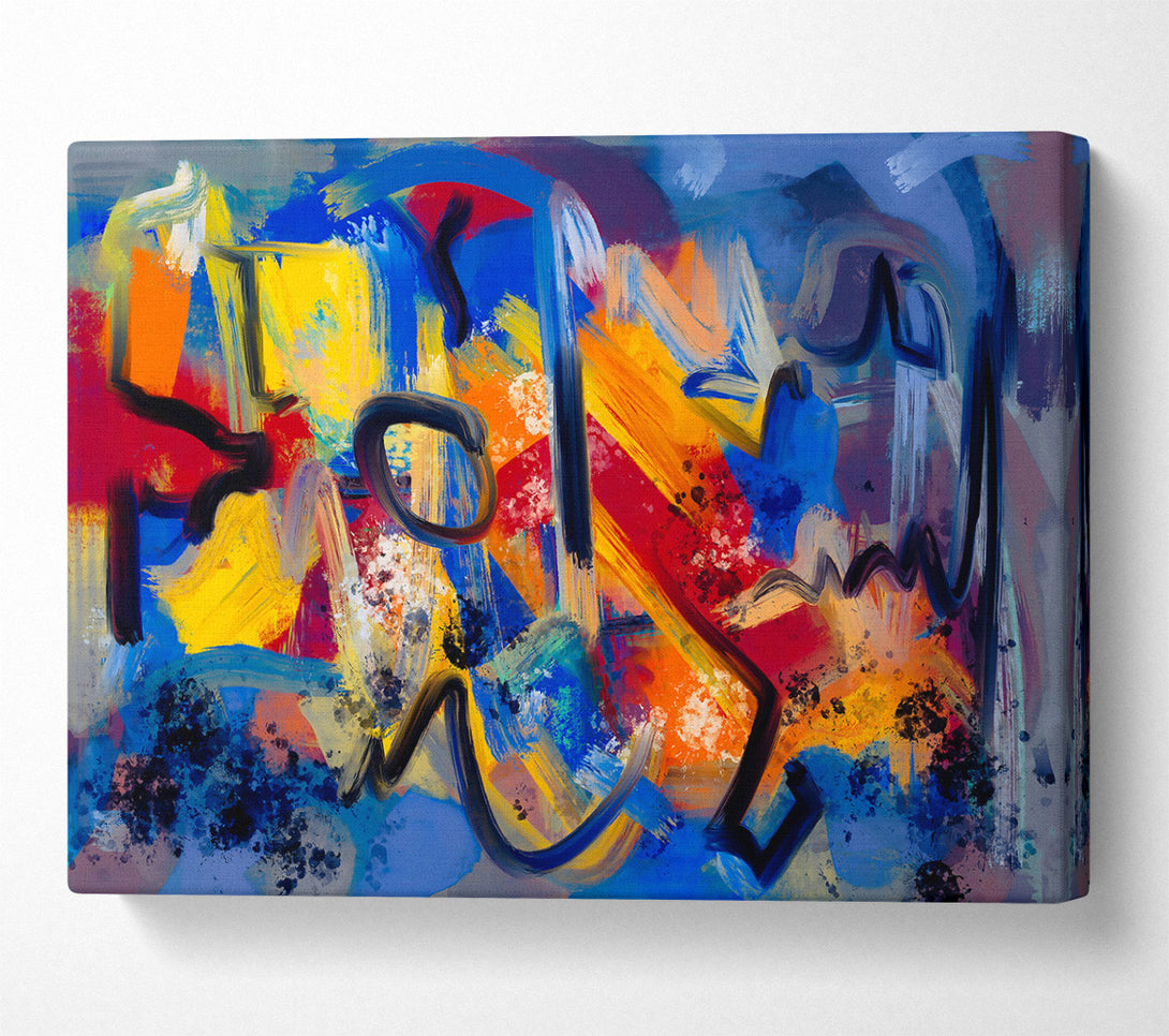  A Canvas Print of Blue Abstract Expressionism Canvas Art