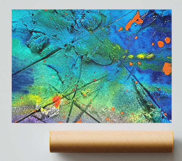 Azure Fractured Landscape Print