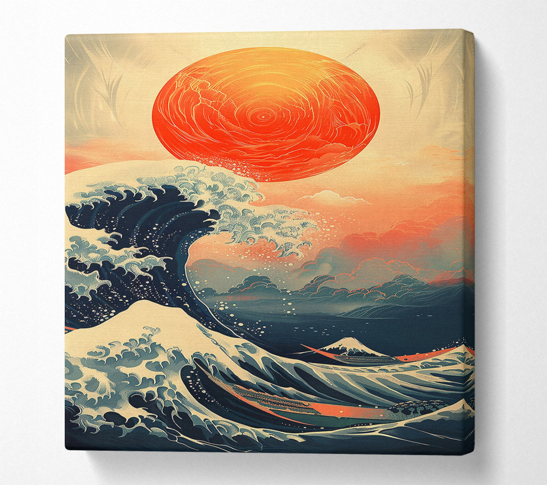  A Canvas Print of Crimson Wave Rising Canvas Wall Art