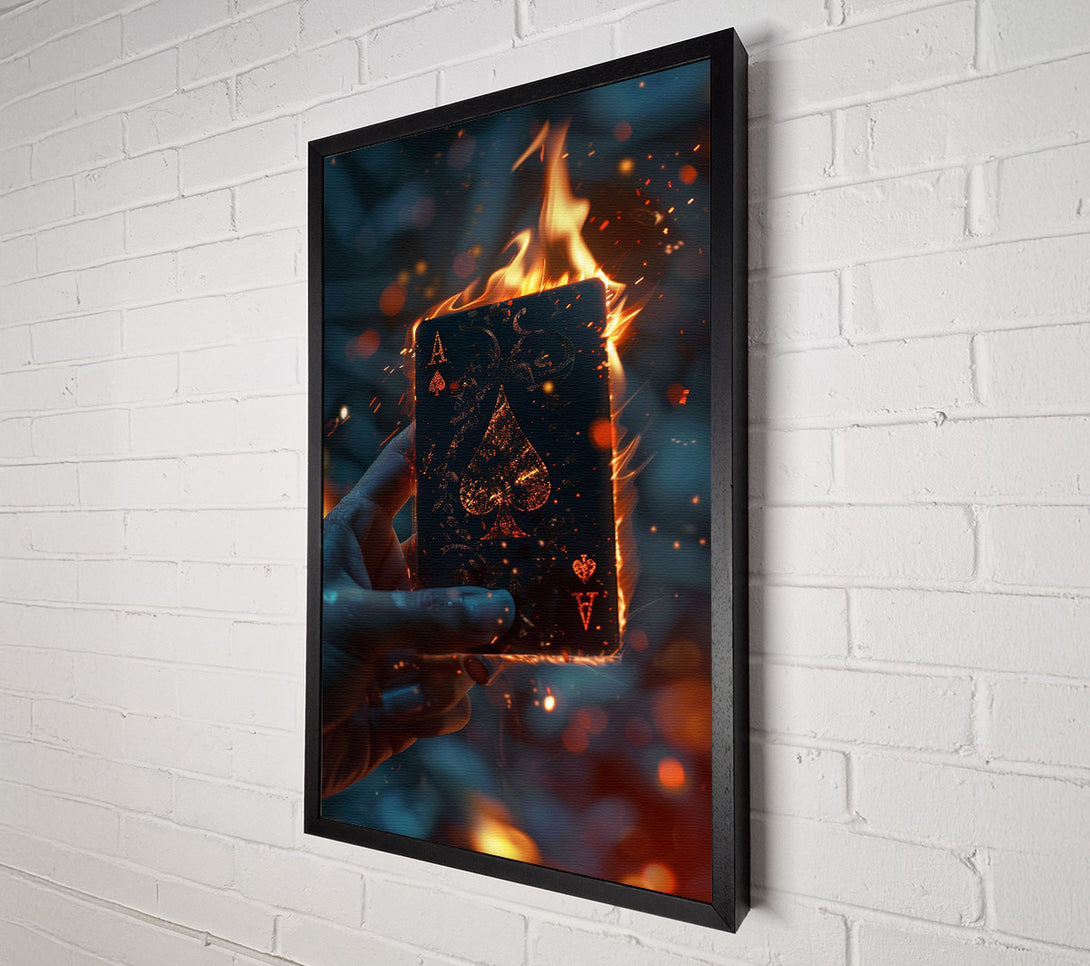  A Canvas Print of Ace Of Spades Fire Canvas Wall Art