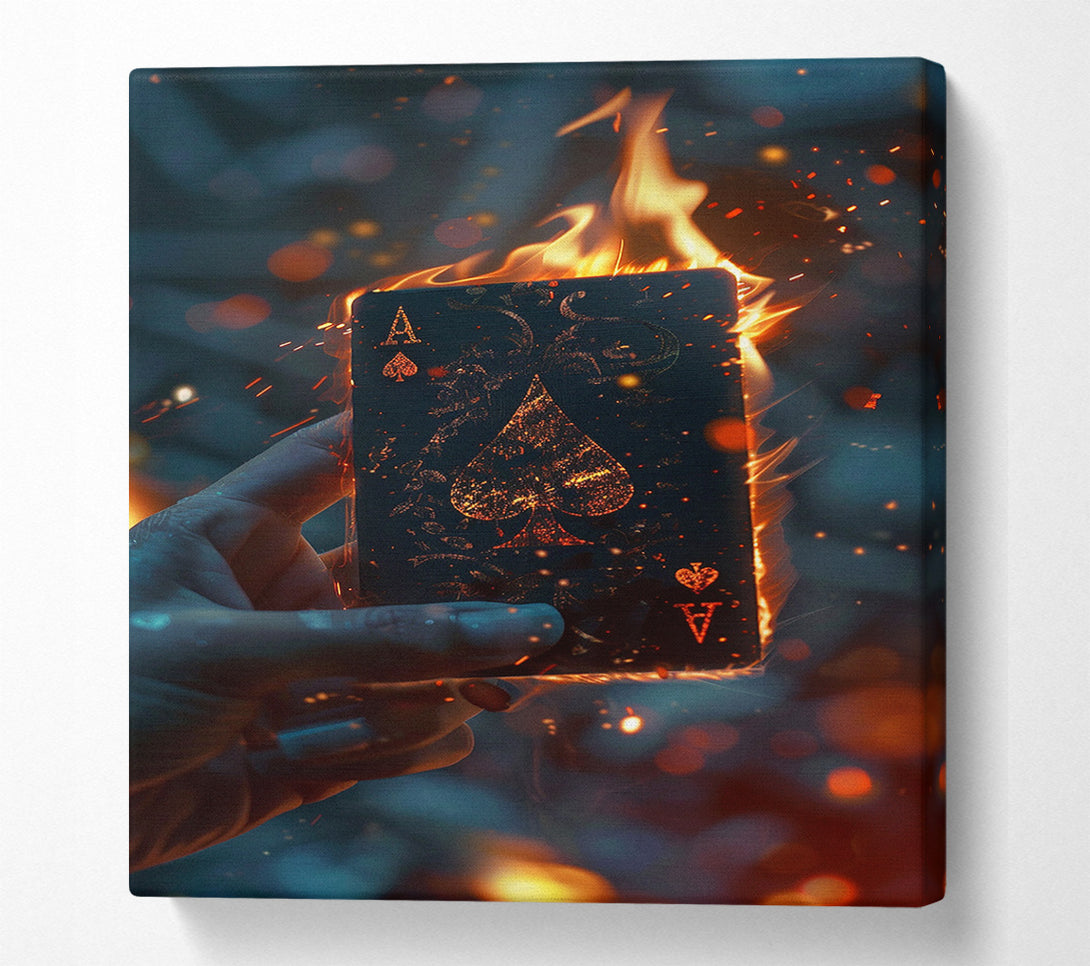  A Canvas Print of Ace Of Spades Fire Canvas Wall Art