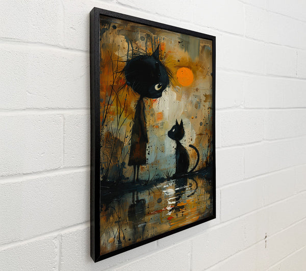 Orange Sunset Shadow Cats