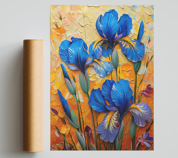 Blue Irises In Sun Giclee Print