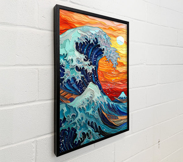 Blue Wave Papercut