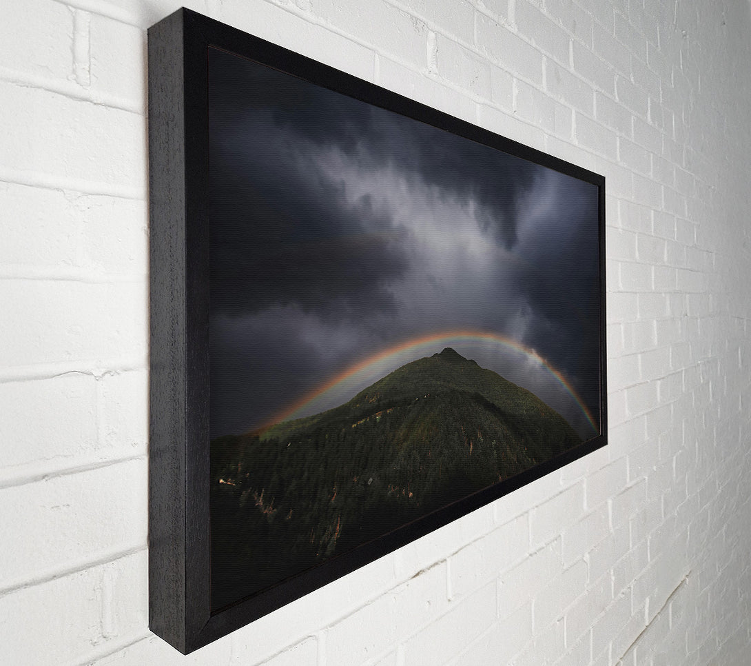 A Canvas Print of Grey Sky Rainbow Canvas Print