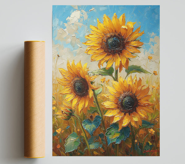 Golden Field Sunflowers Print