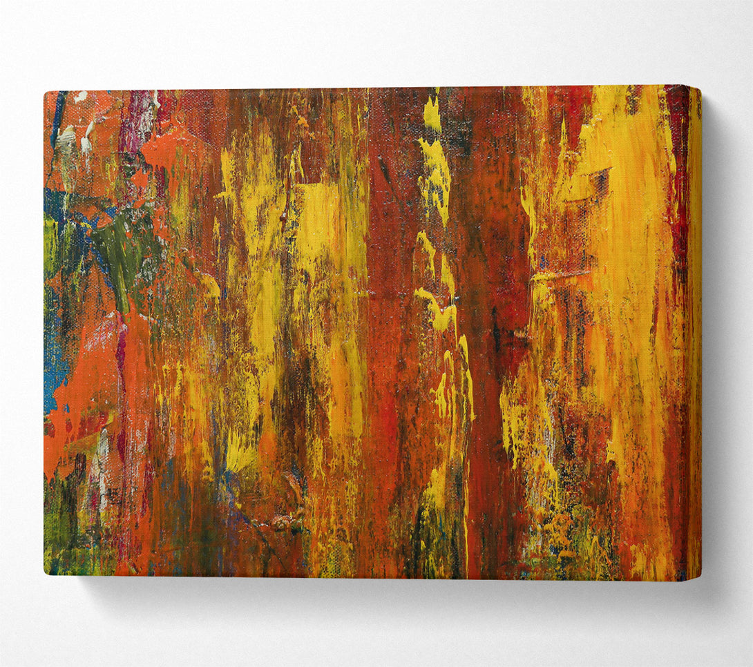  A Canvas Print of Golden Abstract Drips Canvas Wall Art