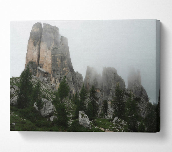  A Canvas Print of Grey Peaks In Mist Canvas Print