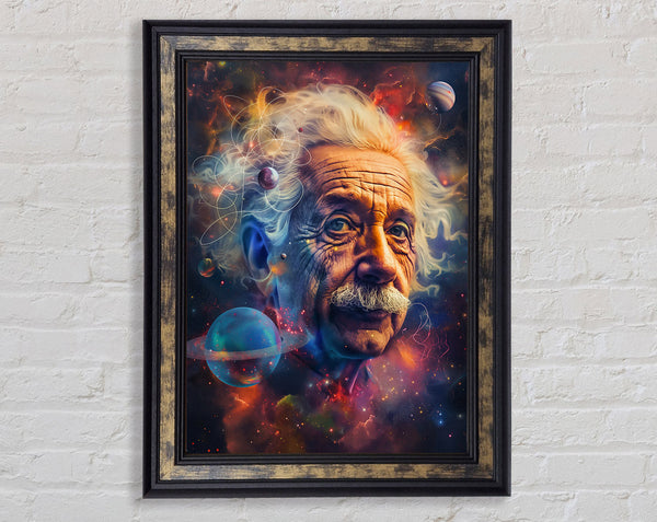 Albert Einstein Planets Framed Print