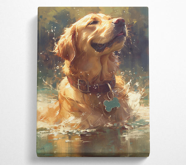  A Canvas Print of Golden Joy In Water Canvas Art