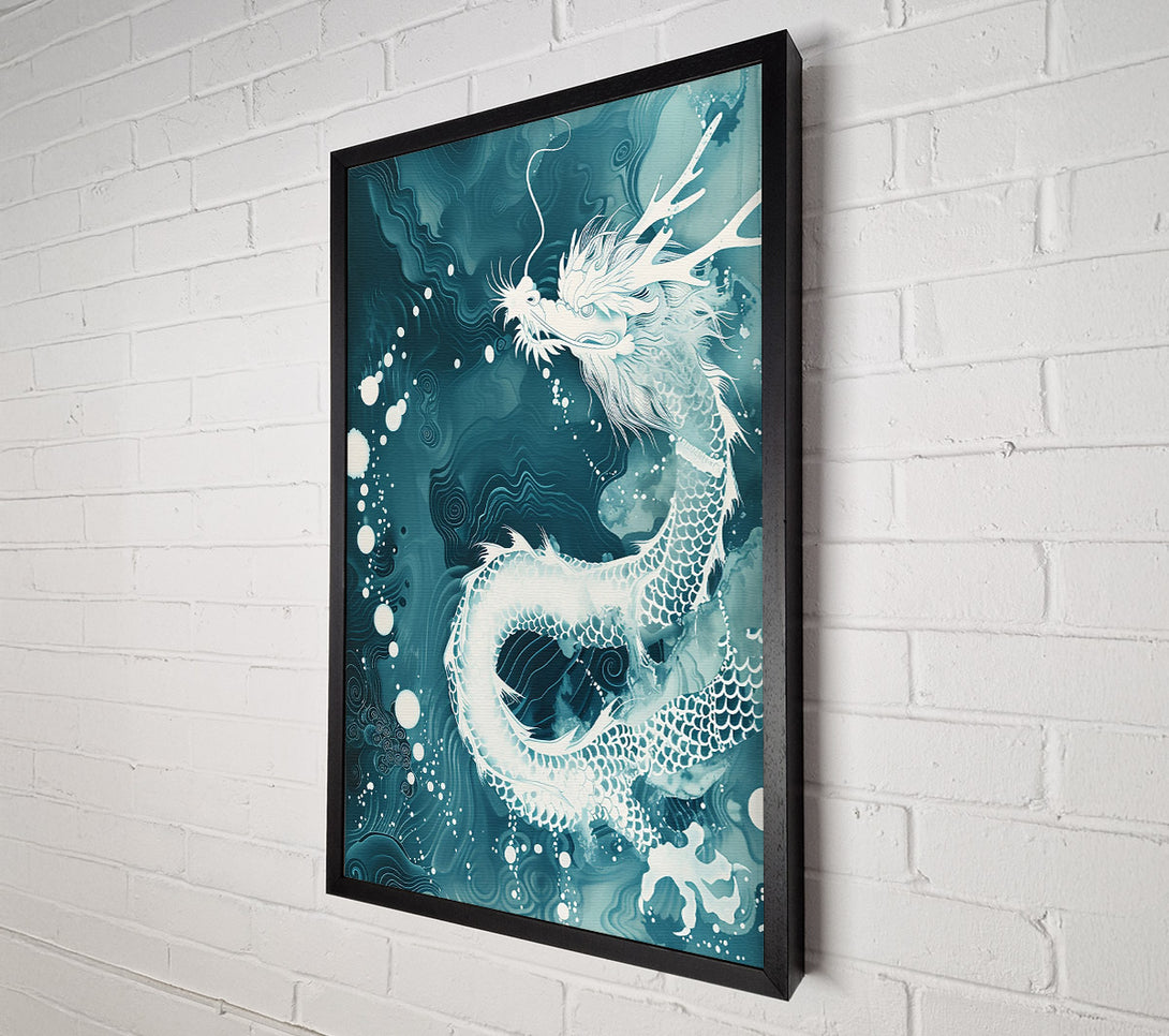 A Canvas Print of Teal Dragon Dreams Canvas Art