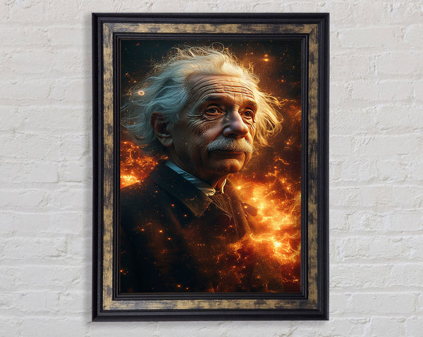 Albert Einstein Space Framed Print