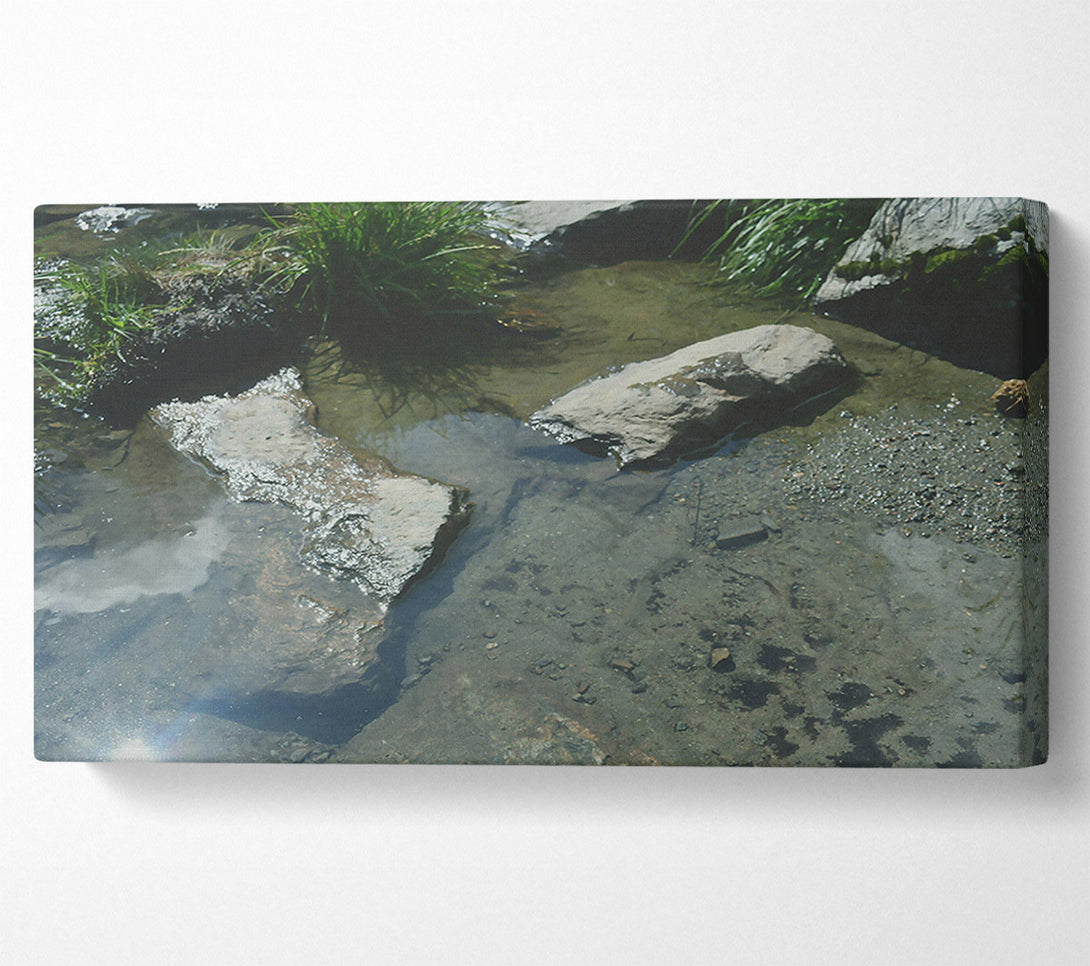  A Canvas Print of Teal Stream Reflections Canvas Wall Art
