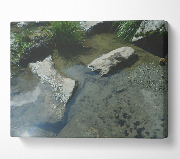  A Canvas Print of Teal Stream Reflections Canvas Wall Art