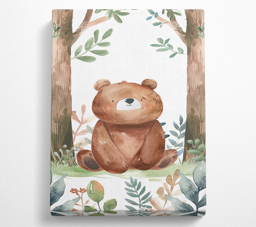 A Canvas Print of Brown Bear In The Woods Canvas Wall Art