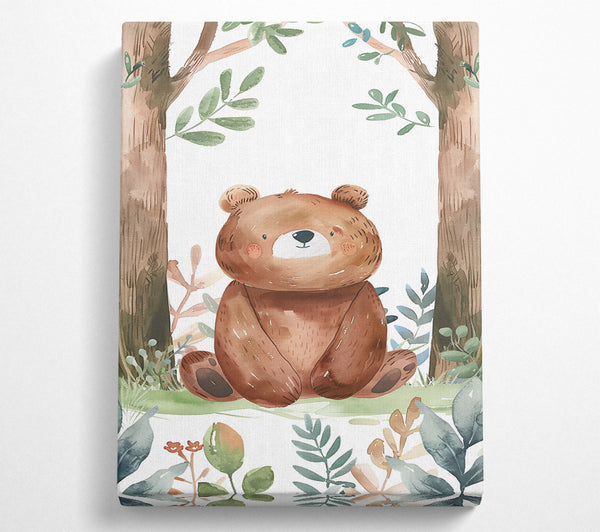  A Canvas Print of Brown Bear In The Woods Canvas Wall Art