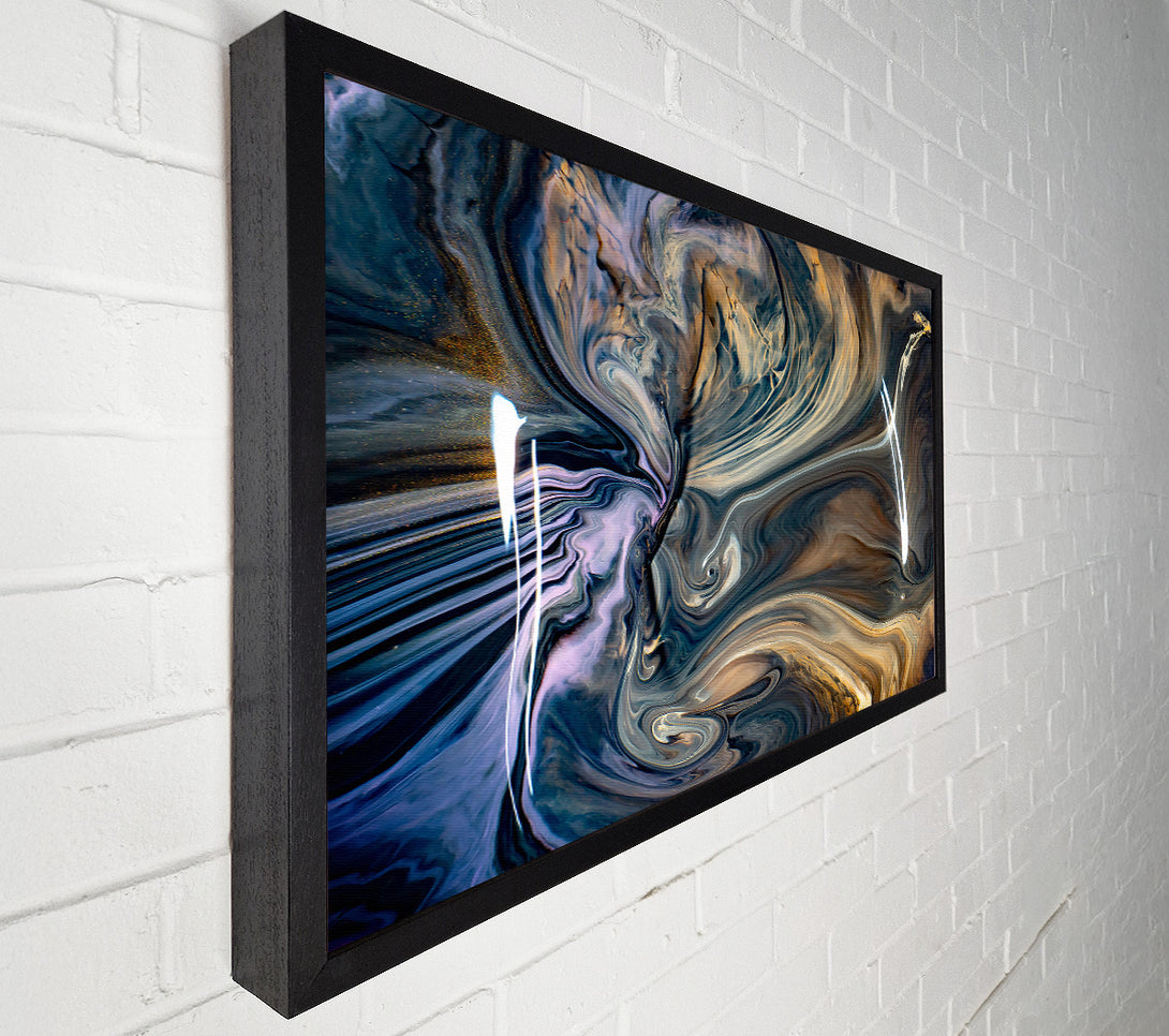  A Canvas Print of Oceanic Gold Swirls Canvas Print