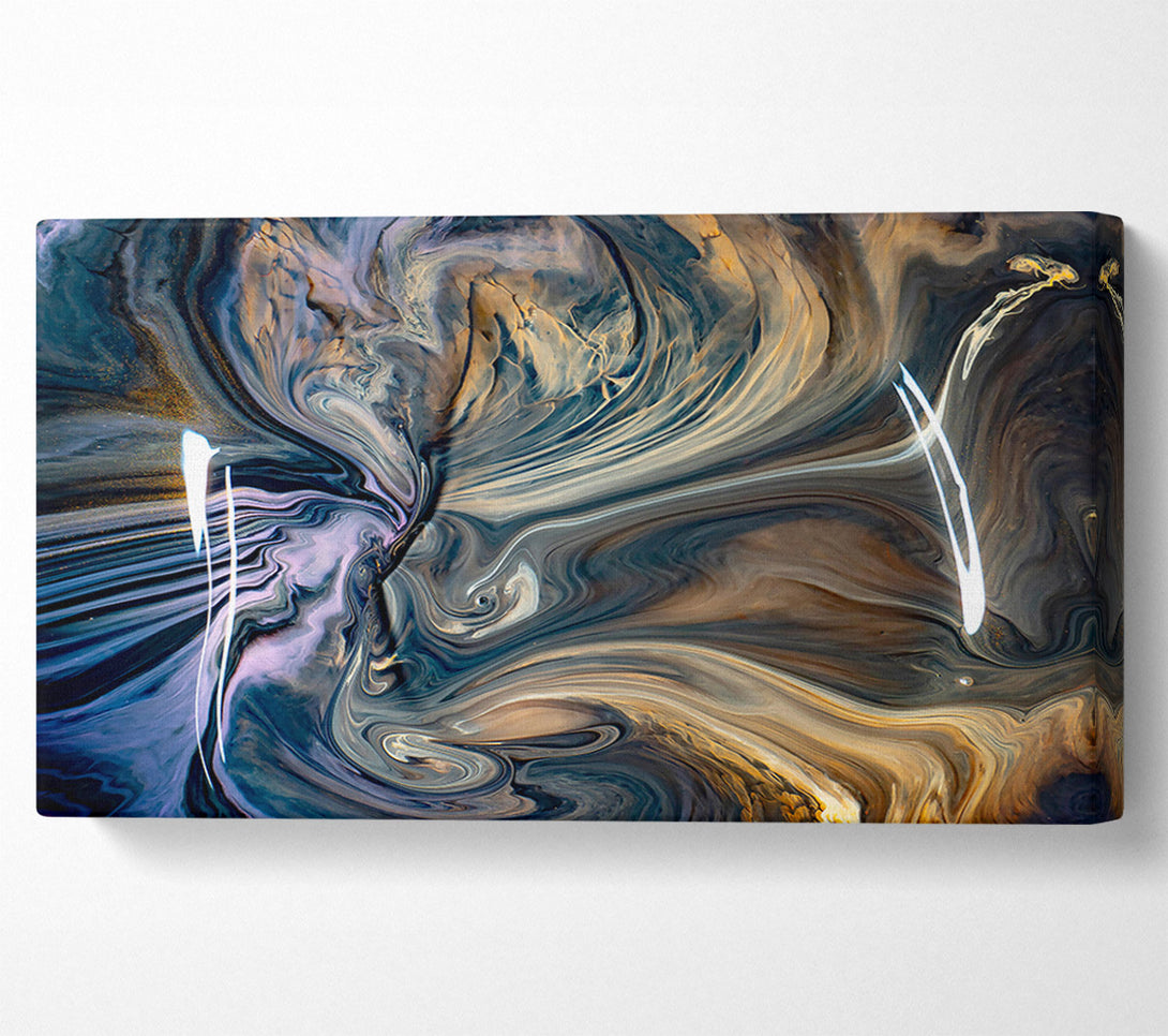  A Canvas Print of Oceanic Gold Swirls Canvas Print