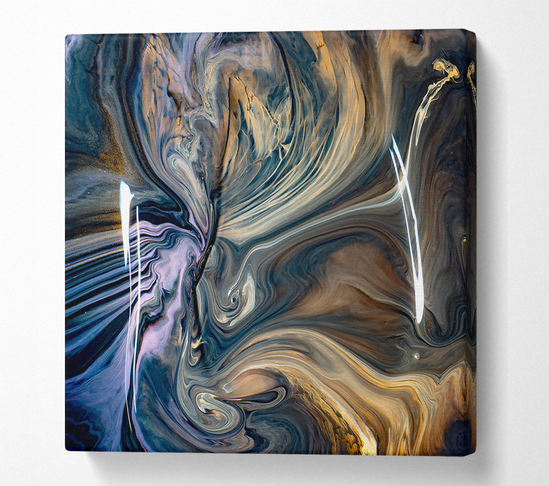  A Canvas Print of Oceanic Gold Swirls Canvas Print
