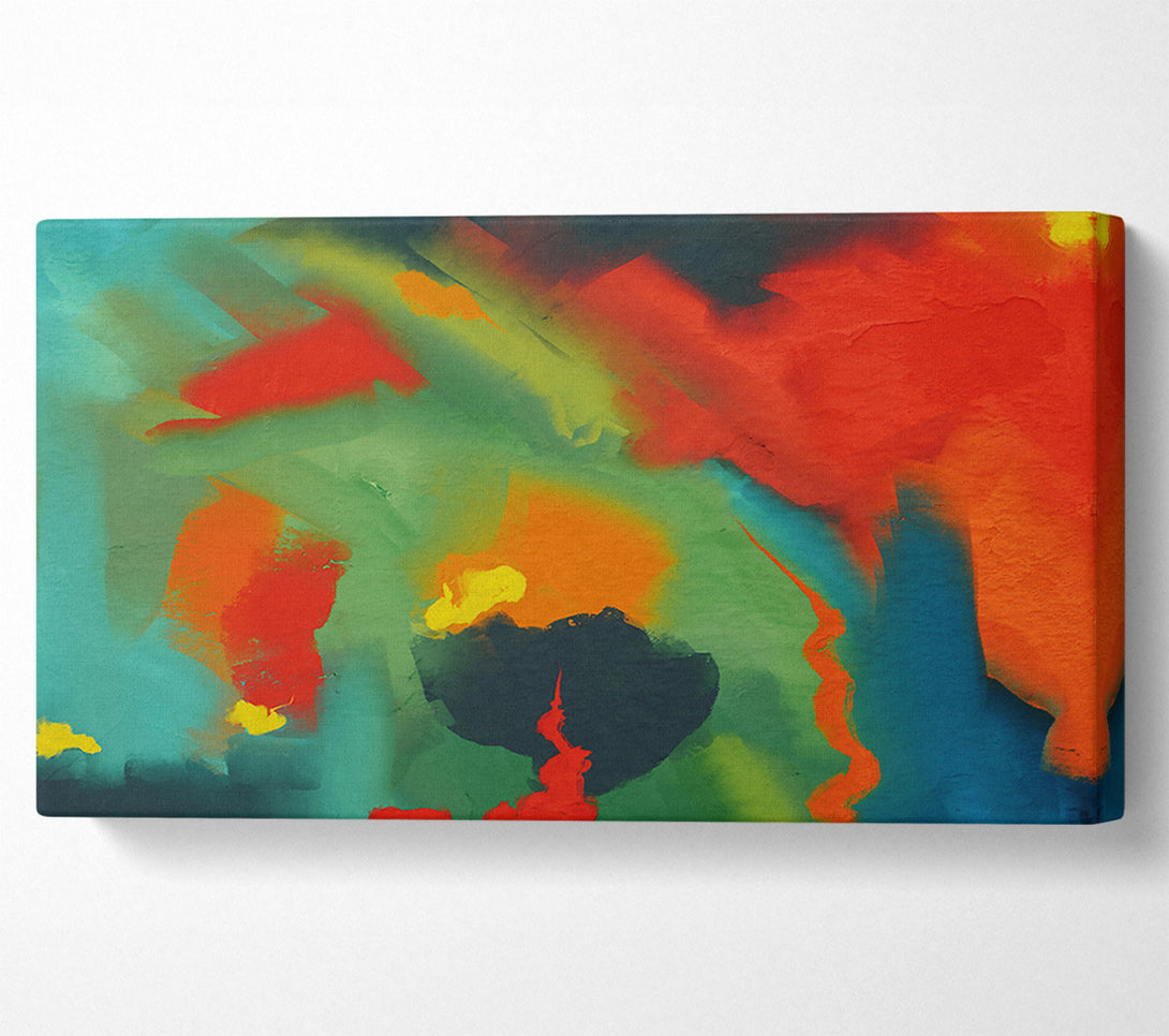  A Canvas Print of Teal And Orange Abstract Canvas Art